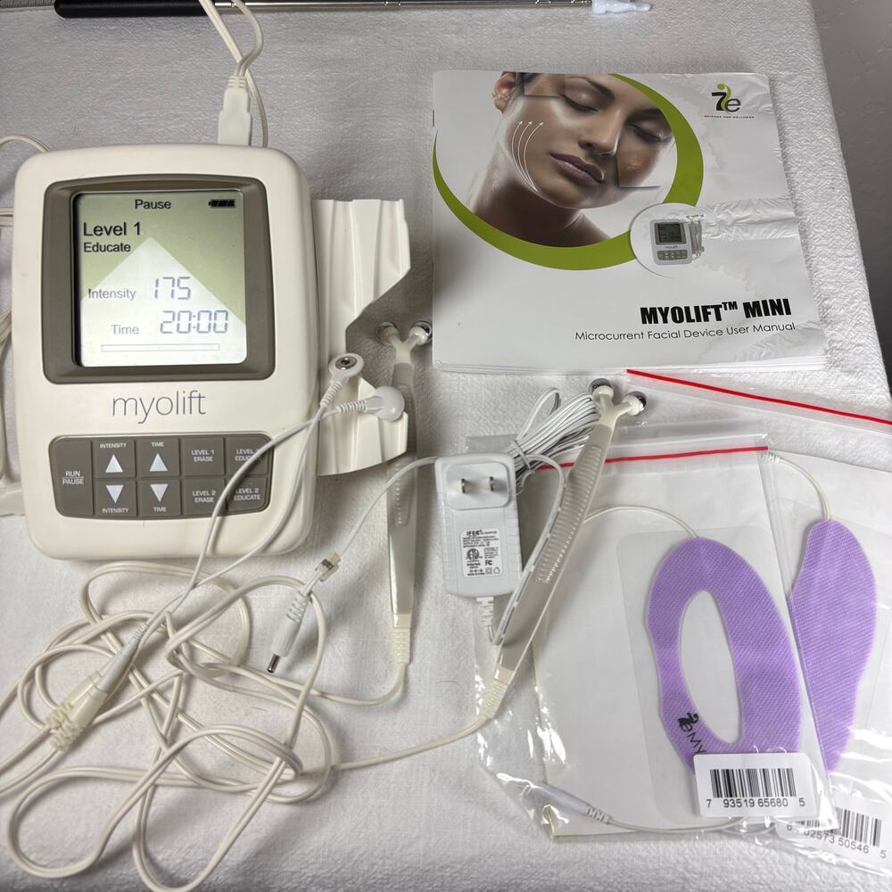7E Wellness MyoLift Mini Microcurrent Facial Device Tested + Probes Masks
